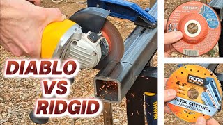 Cutting Steel - Diablo Cut-Off Disc vs Ridgid Metal Diamond 