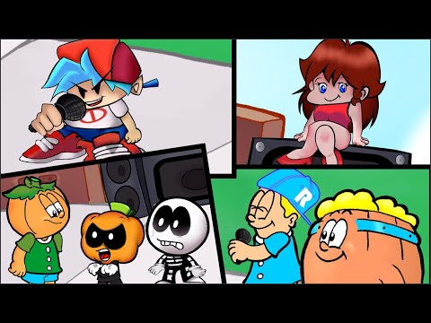 Barril, Rafa e Cabeção em 4 episódios com o Game Friday Night Funkin - FNF