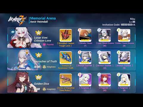 [EX MA] Heimdall 47920 / 39933 - LV (SS0), HTR (SS0), GD, 4*Kiana | Honkai Impact 3