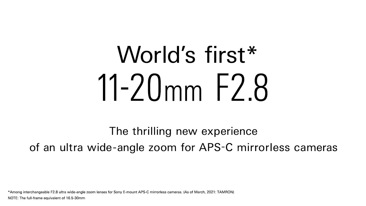 Tamron 11-20mm f/2.8 Di III-A RXD for Sony E