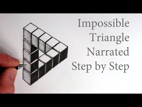 How to Draw The Impossible Triangle with 3d Cubes: Optical Illusion