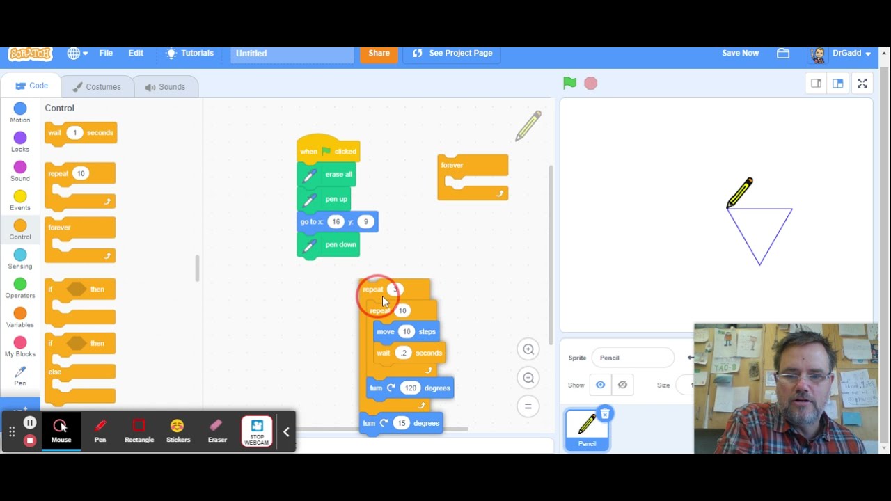 drawing geometry patterns with scratch