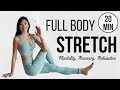 20 Min Full Body Stretch For Flexibility Reducing Bloating Pain Relief Recovery Emi