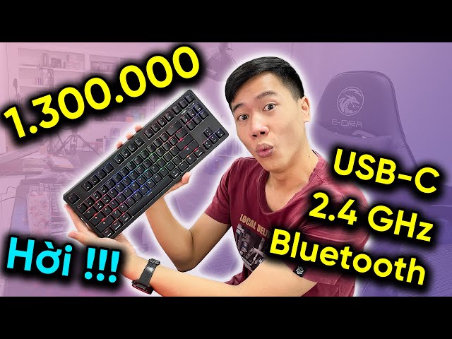 Bàn Phím Cơ E-DRA EK387w RGB TKL Wireless Gateron Yellow Switch