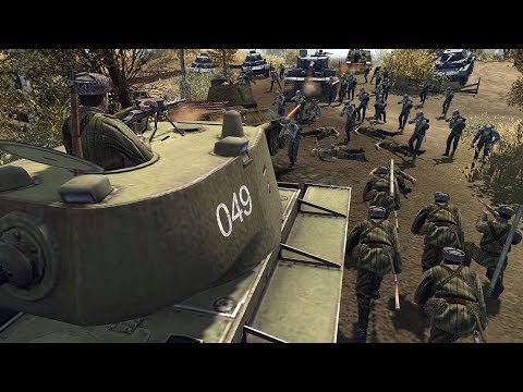 KV1 HEAVY TANK Kills 200 German Soldiers!? - Men of War: WW2 Mod Battle Simulator