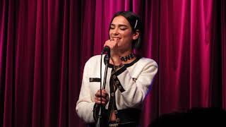 Dua Lipa live in LA performing "Blow your Mind (MWAH)" acoustic 9-28-18