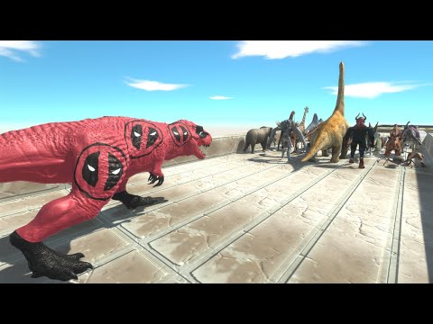 Trying to escape from DEADPOOL T-REX - Animal Revolt Battle Simulator