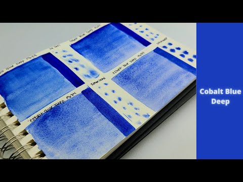 Watercolor Comparison Cobalt Blue Deep PB74 : Schmincke, Roman Szmal, Winsor & Newton, Da Vinci