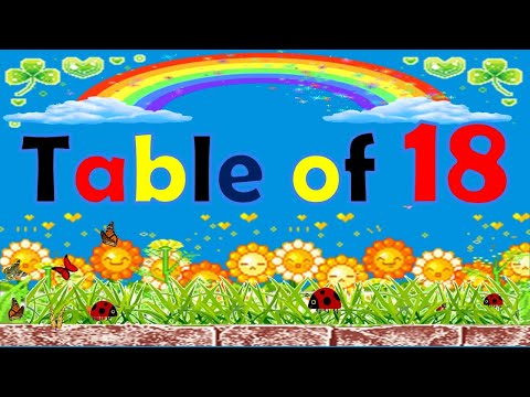 Learn Multiplication !! Table Of Eighteen!! 18x1=18 !! 18 Times Table !! 18 की तालिका ! Kids Factory