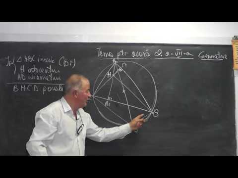 1003 Triunghi inscris in cerc Ortocentrul Unghi cu varful pe cerc Paralelogram Trapez Aria Clasa 7