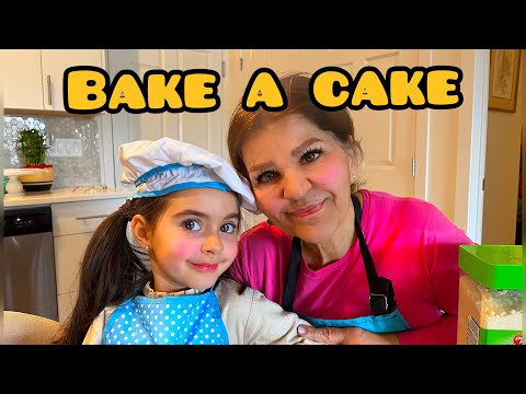 Kalissa and grandma bake a cake