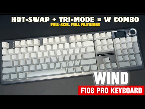 AULA F108 Pro Review — Full-Size Tri-Mode Mechanical Keyboard with LCD & Knob!