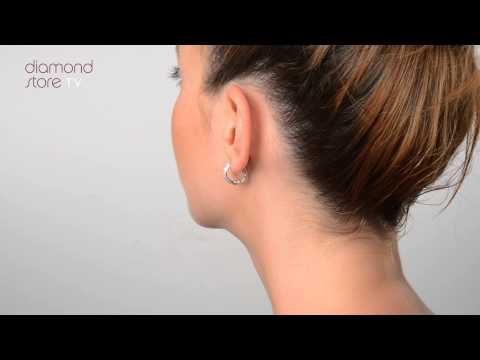 H3913 - Huggy Earrings 0.33CT Diamond 9K White Gold