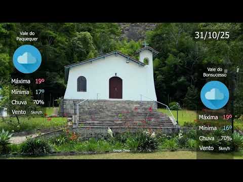 Previsão do tempo para o interior de #Teresópolis-RJ, nesta sexta-feira, 31 de outubro de 2025
