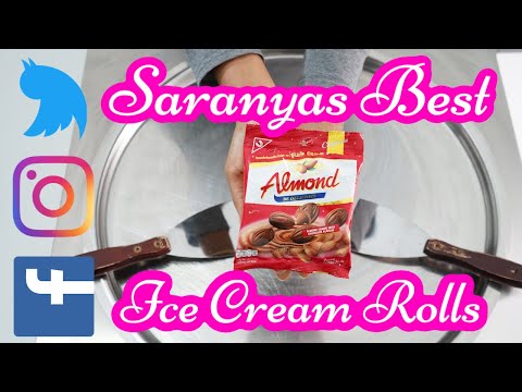 Saranya's and Martino's Almond Chocolate Homemade Thai Fried red Ice Cream Rolls