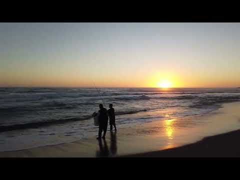 Walking by San Sebastian Beach, Pasarela Los Alamos, Las Cruces, El Tabo, Chile, HD