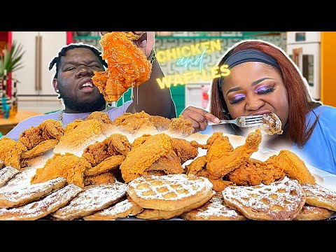 CRISPY, CRUNCHY FRIED CHICKEN + FRENCH TOAST WAFFLES!!! | HASHTAG THE CANNONS | MUKBANG EATING SHOW!