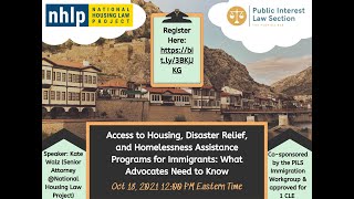 Access to Housing, Disaster Relief, and Homelessness Assistance Programs for Immigrants