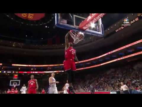 Terrence Ross Crazy Windmill Dunk Raptors vs Sixers December 14, 2016
