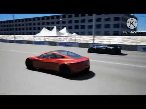 Tesla Roadster vs Bugatti Chiron vs Bugatti Chiron super sport 300+ Vs Bugatti Bolide Drago Race