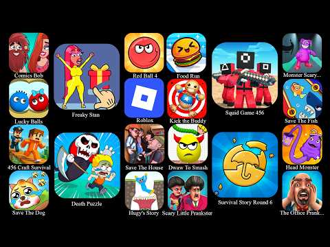 Squid Game 456 Craft Survival,Huggy Story,Freanky Stan, Survival Story Round 6,Save The House,Roblox