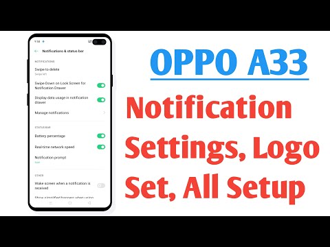 OPPO A33 Notification Settings, Status Bar Logo Set