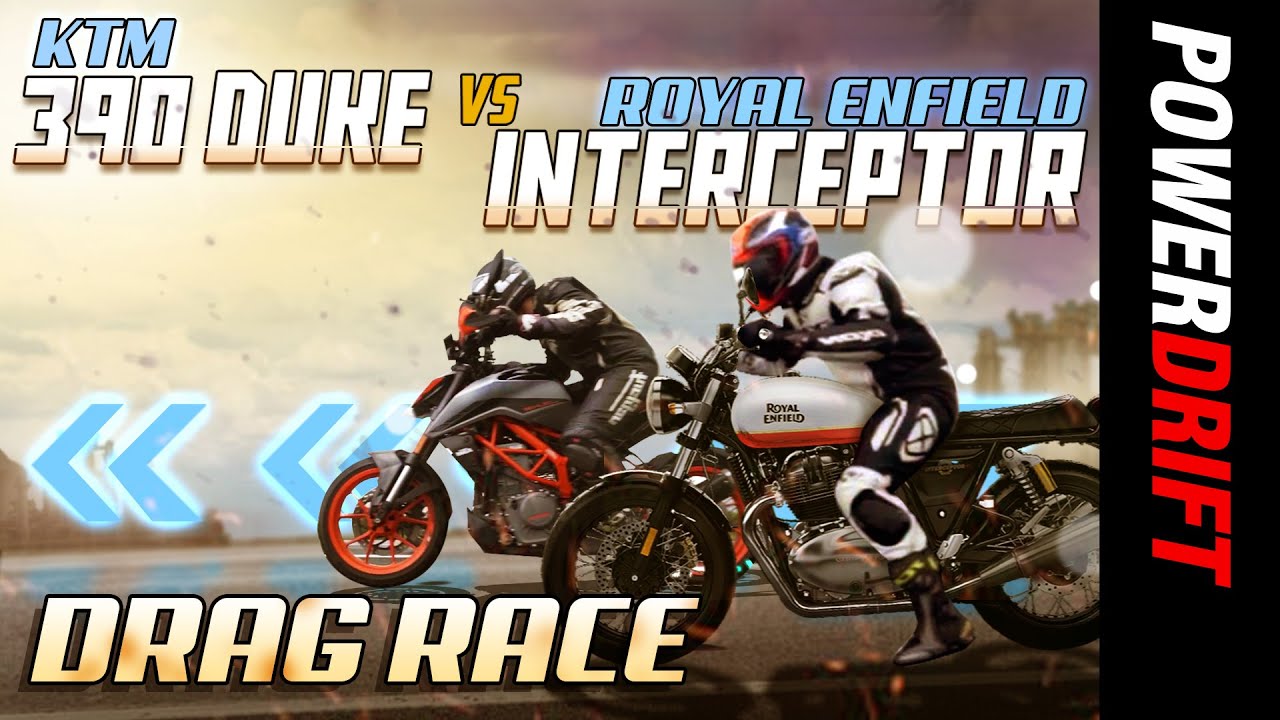 KTM 390 Duke vs Royal Enfield Interceptor 650 | Drag Race | PowerDrift