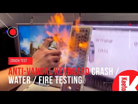 Crash Test: Keetouch GmbH anti-vandal robust keyboard crash / water / fire impact test