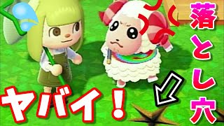 ちゃちゃまるがブチギレてる時に落とし穴に落ちたらヤバかった！！！【あつまれどうぶつの森】【あつ森】【Animal Crossing】【おとしあな】【ドッキリ？】【筋肉】【怒る】【会話】