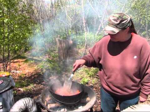 Idaho Hillbilly Homestead # 87 Miss Kitty Shows how to Cook Jambalaya in the Elements Video