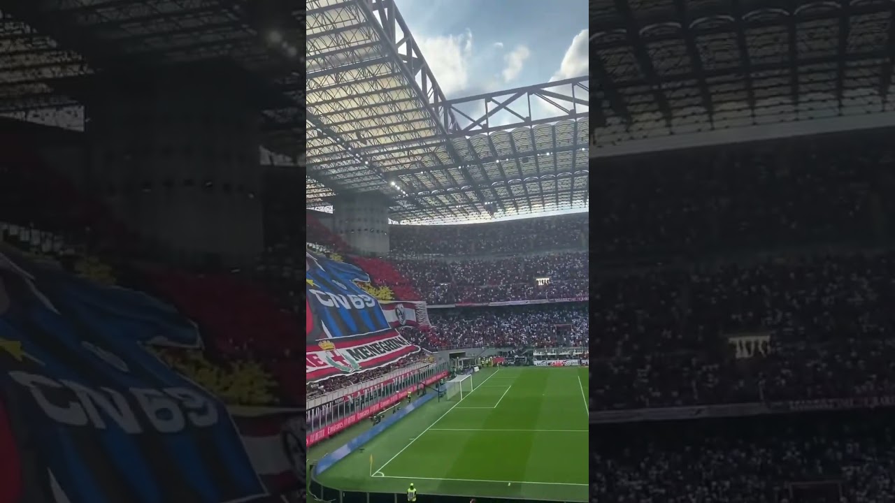 Inter Milan and AC Milan’s TIFO’s in the Milan Derby! 👏