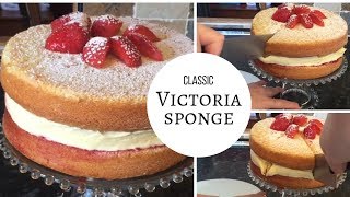 victoria sponge cake with buttercream icing
