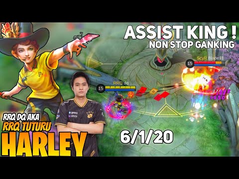 Harley Insane Damage Nonstop Roaming | By RRQ Tuturu - Mobile Legends