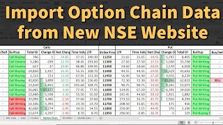 How to pull Option Chain Data in Excel from new NSE Website?