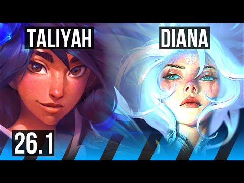TALIYAH vs DIANA (MID) | Good KDA: 11/1/17 | KR Master | 26.1