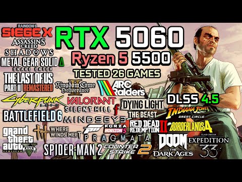 RTX 5060 + Ryzen 5 5500 : Test in 26 Games - Gaming Test in 2026