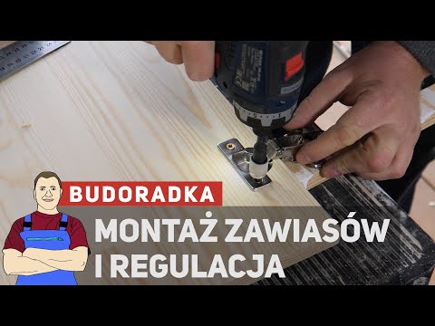 Montaz zawiasów puszkowych i regulacja drzwiczek