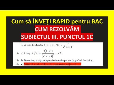 CUM REZOLV SUBIECTUL III PUNCTUL 1C DEMONSTRARE INEGALITATI MONOTONIE TABEL DE SEMNE CLASA 11 BAC