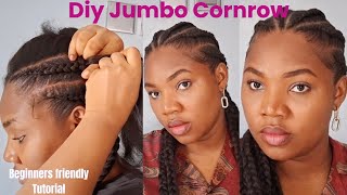 Diy Jumbo Cornrow Hairstyle for  Beginners