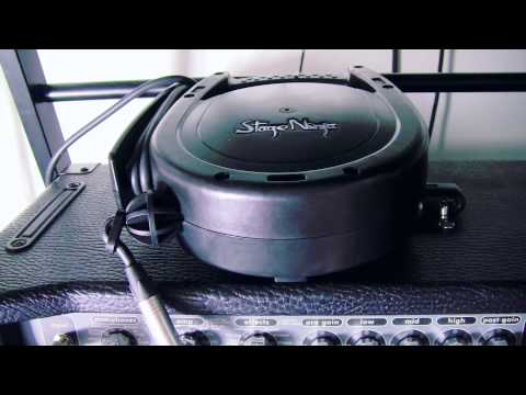 Retractable Guitar Lead Review - Stage Ninja - Guitar Gear Demo - Windable Cord Reel Invention Namm