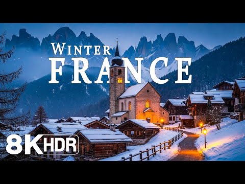 France in Winter 8K ❄️ Snowy Alps, Fairytale Villages & the Peaceful Charm of French Countryside