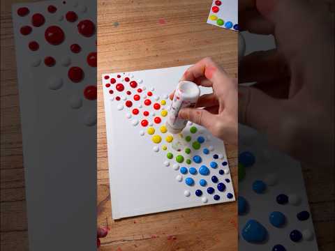 Easy Art with Rainbow Colors using a Make-Up Brush! 🌈✨🖌️ #artwork