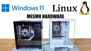 Montei 2 PCs gamers idênticos, mas um tem Windows e o outro Linux