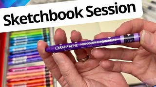 🎨 Caran d'Ache Neocolor II💡 INTUITIVE SKETCHBOOK IDEA