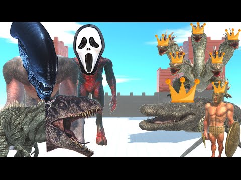 GHOSTFACE KOZAROG + QUEEN ALIEN GORO + GIGANOTOSAURUS VS QUEEN HYDRA + ACHILLES + PURU - ARBS