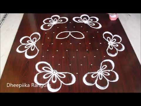 beautiful dottted rangoli kolam for beginners by dheepika