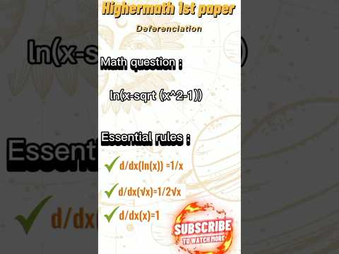 The figure is ln(x-sqrt(x^2-1)) #maths#shorts