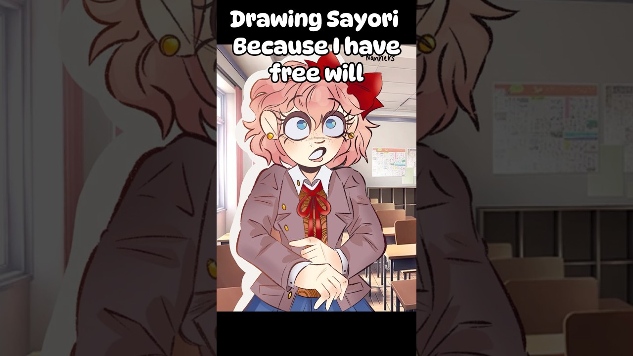 Drawing Sayori Because I have Free Will 🧁 #art #ddlc #digitaldrawing #sayori #speedpaint #game #fyp