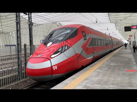 ITALIAN HIGH SPEED TRAINS IN ACTION! FRECCIAROSSA AND ITALO FAST TRAINS AT REGGIO EMILIA AV STATION