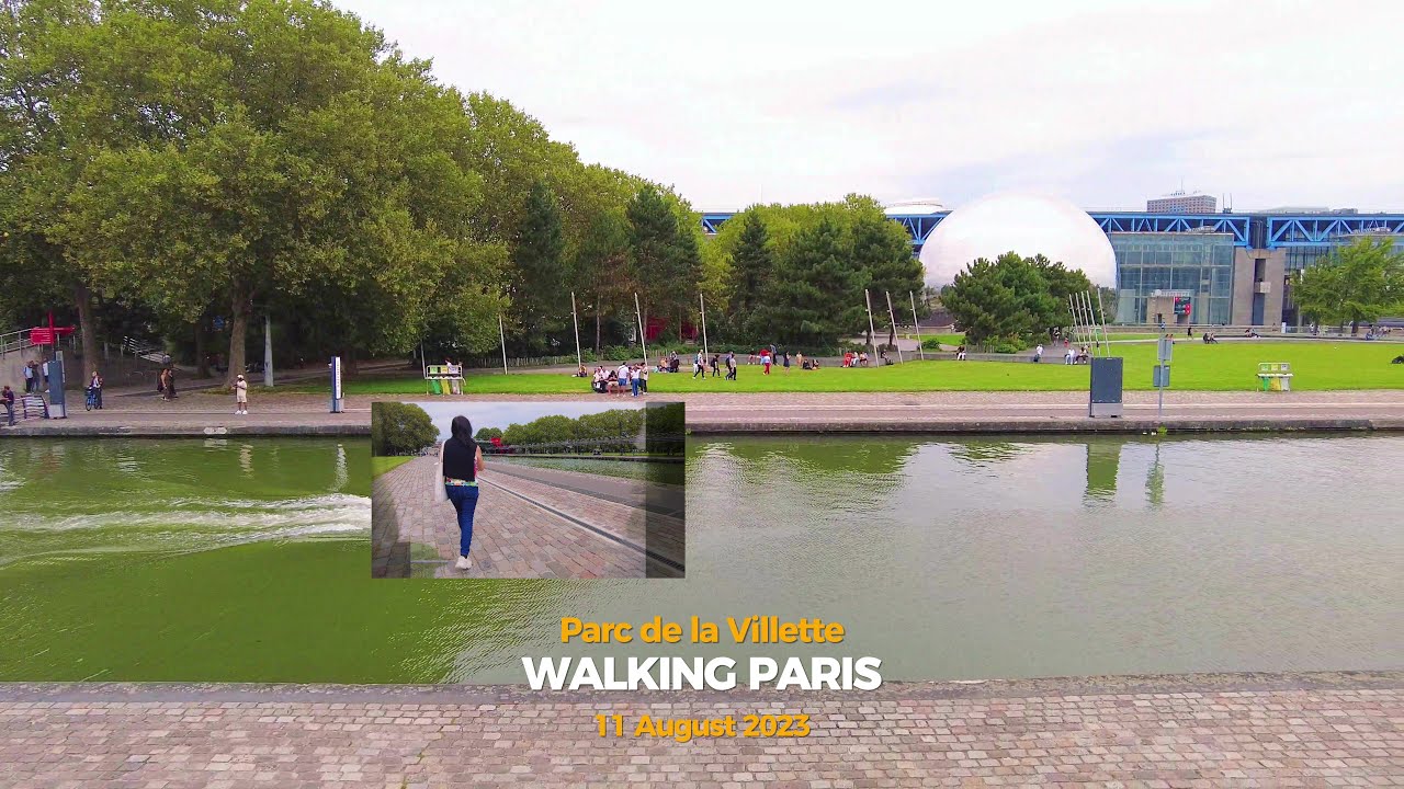 Embark on an enchanting walking tour through the La Villette Park.